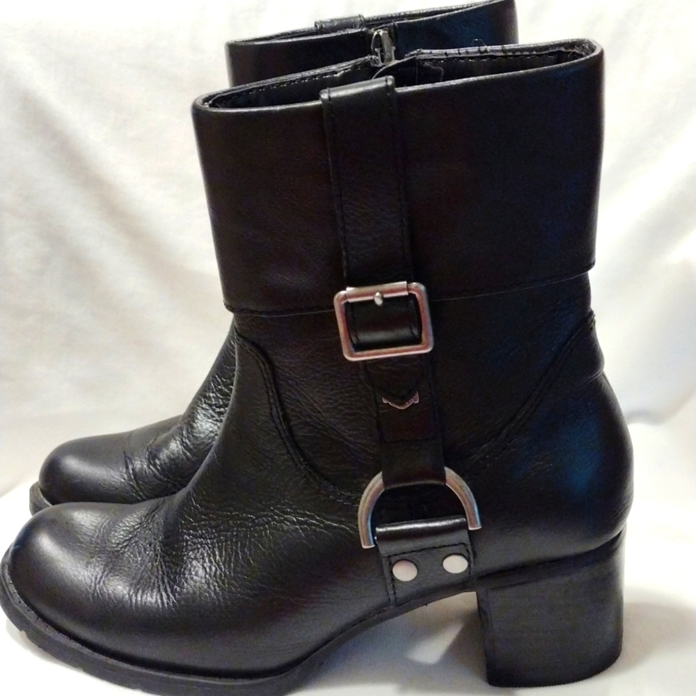 Harley Davidson Women's Black Leather Sadie Motorcycle Boots Size 5  1/2M